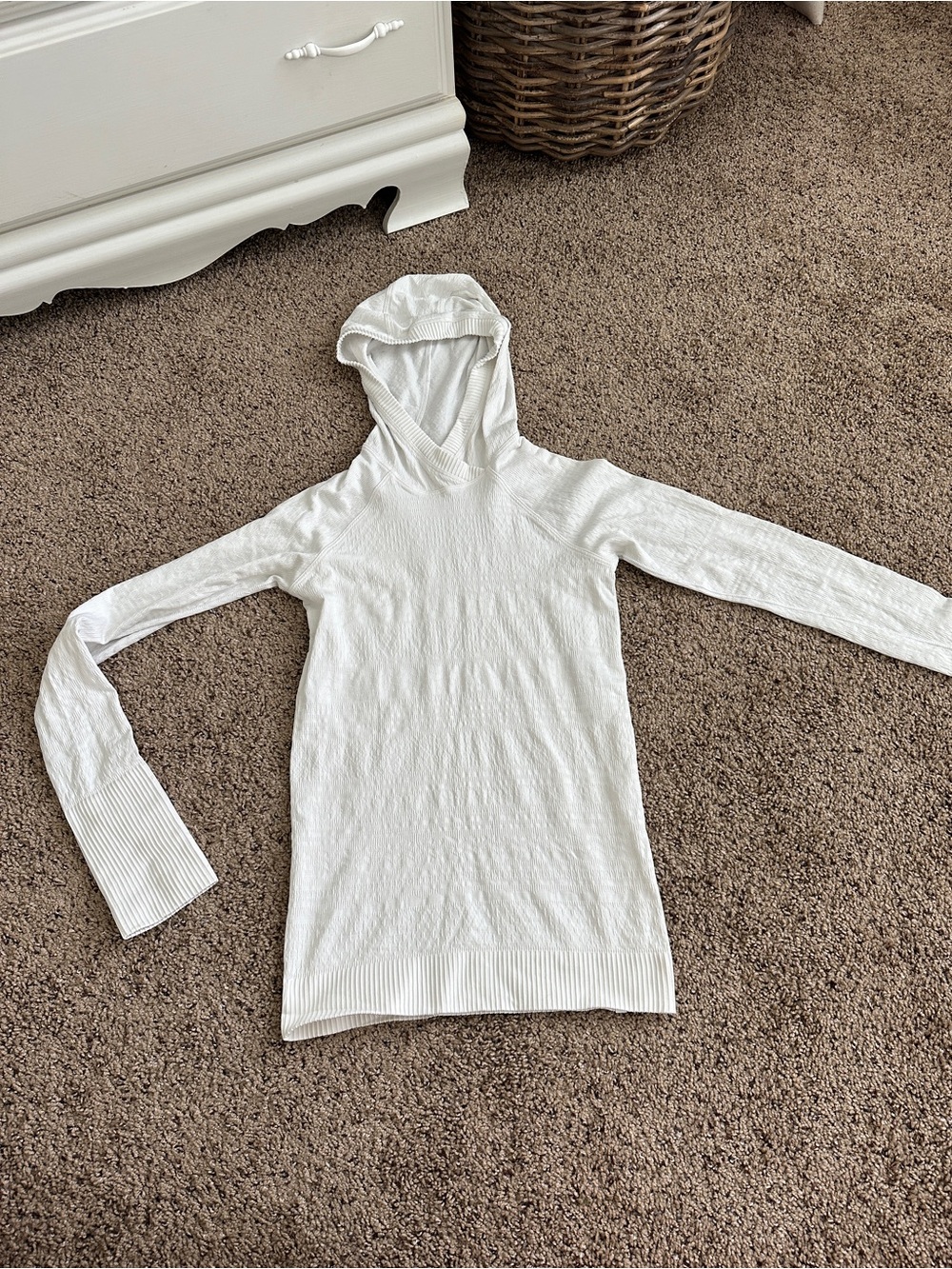 Lululemon Athletica Lightweight White Hooded Women's Top
